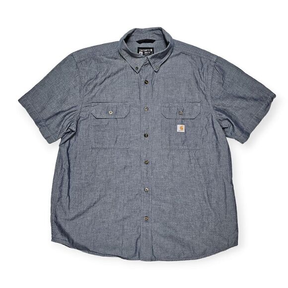 Carhartt Other - Carhartt Loose Fit Denim Button Down Short Sleeve Shirt Men's Size‎ XL